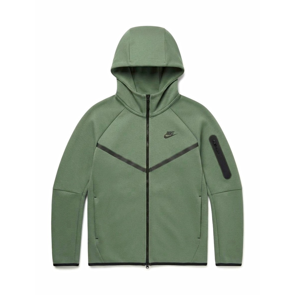Nike Full Zip Fleece Hoodie Youths L Green Sportswear Pockets HV5807-338